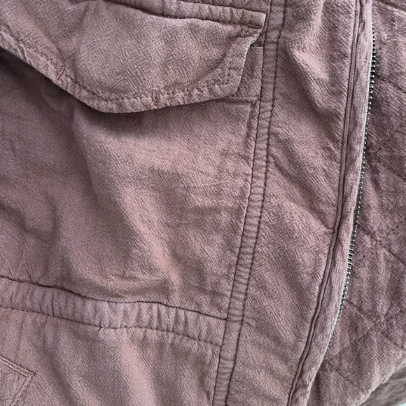 American Eagle Dolman Jacket Quilted Knit Bomber Coat in Mauve Pink Size L - Picture 6 of 6